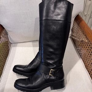Michael Kors Black Leather Knee Boots size 8